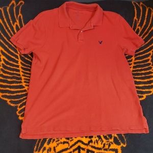 American eagle red polo style shirt